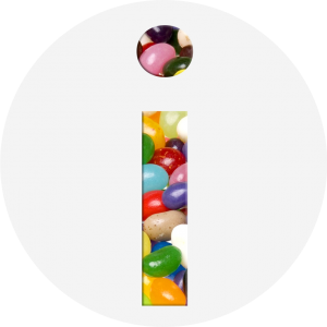 Candy Information icon gray bckgd